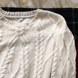 White fluffy sweater!